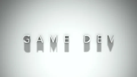 Game dev 3D title animation with shadows on a white background Stock Footage 297388972