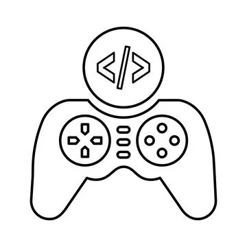 Game Develop icon. Outline Vector. Stock Illustration