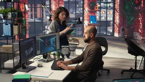 Game developer creates Mars based virtual station using AI tools Stock Footage 308607392