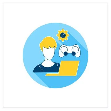Game developer flat icon 스톡 일러스트