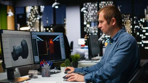 Game developer utilizes AI generated program to design spaceship station Stock Photos