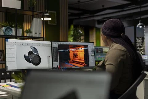 Game developer utilizes AI generated program to design spaceship Stock Photos