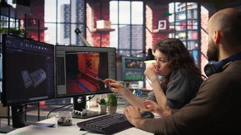 Game developers leverages AI chatbot and software to create Mars environment Stock Footage 308607356