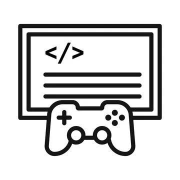 Game developing icon Black line art vector Stockillustratie