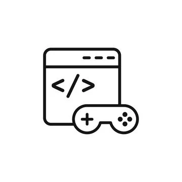 Game developing icon logo sign vector outline Stock Illustration