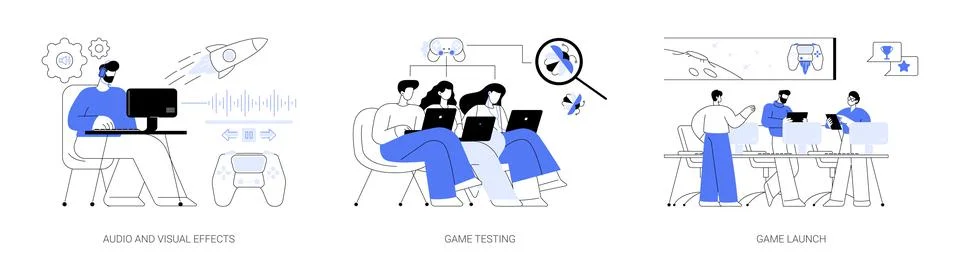 Game development abstract concept vector illustrations. Stock Illustration
