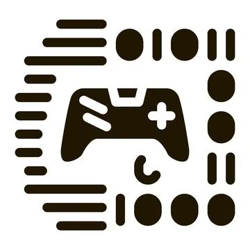 Game development binary code icon Vector Glyph Illustration Stock Illustration