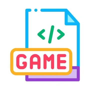 Game development coding icon vector outline illustration 스톡 일러스트