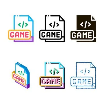 Game development coding variants icon vector outline Stock-Illustration