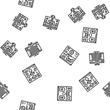 Game development computer seamless pattern vector Illustrazione stock
