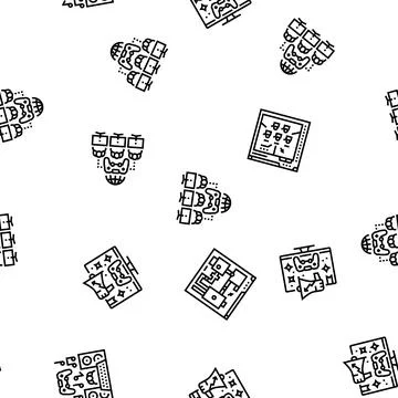 Game development computer seamless pattern vector Illustrazione stock