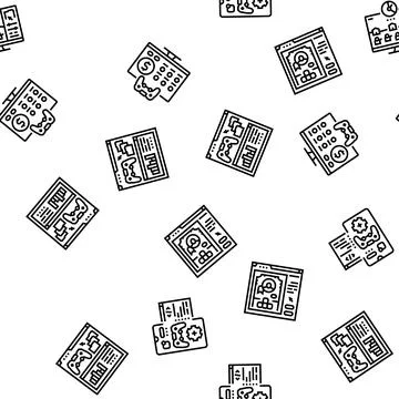 Game development computer seamless pattern vector Stock Illustration