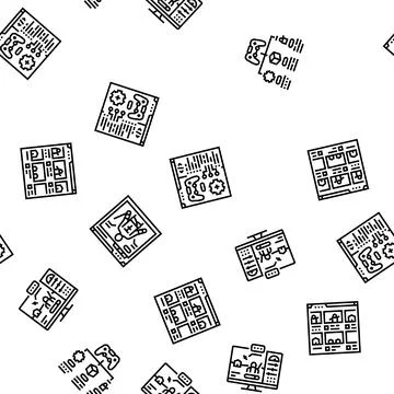 Game development computer seamless pattern vector 스톡 일러스트
