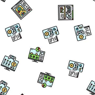 Game development computer seamless pattern vector 스톡 일러스트