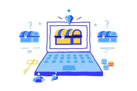 Game development concept. Doodle VR technology and gaming mechanics trendy Stock Illustration