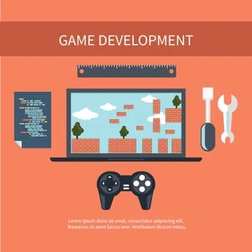 Game development concept Illustrazione stock
