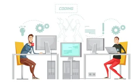 Game Development Flat Composition Stock Illustration