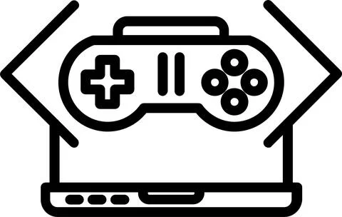Game Development Line Icon Design Stock-Illustration