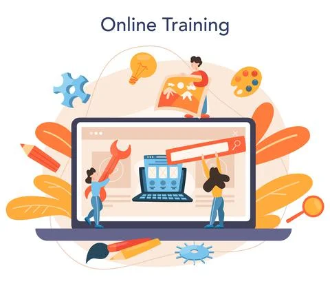 Game development online service or platform. Creative process Illustrazione stock