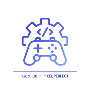 Game development pixel perfect gradient linear vector icon Stock Illustration