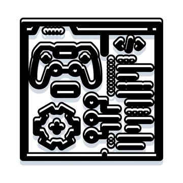 Game development process on an electronic circuit board Stock Illustration