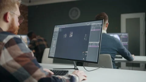 game development process, man creating L... | Stock Video | Pond5