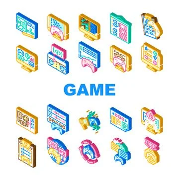 Game development software icons set vector Illustrazione stock