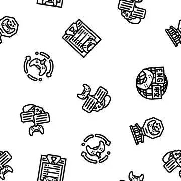 Game development software seamless pattern vector Stock Illustration