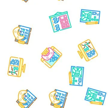 Game development software seamless pattern vector Stock Illustration