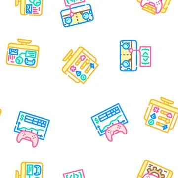 Game development software seamless pattern vector Stock Illustration