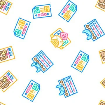 Game development software seamless pattern vector Stock Illustration