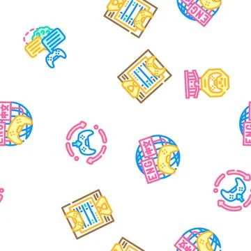 Game development software seamless pattern vector Stock Illustration