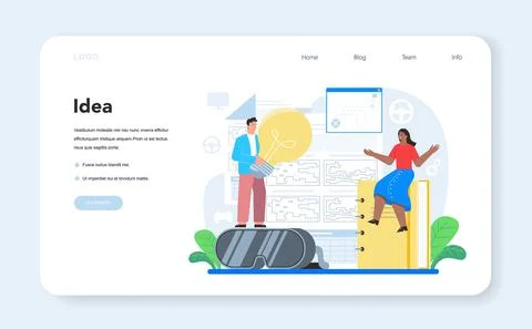 Game development web banner or landing page. Creative process Stock Illustration