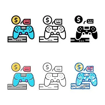 Game device rental color icon vector styleset Stock Illustration