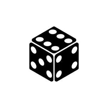 Game Dice, Casino Cube Flat Vector Icon Stock Illustration