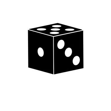 Game Dice, Casino Cube Solid Flat Vector Icon Isolated on White Background Stock Illustration