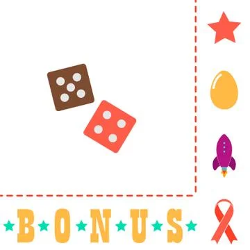 Game dice computer symbol Stock Illustration