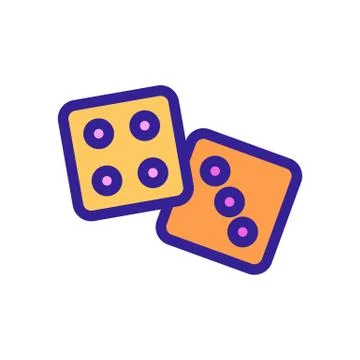 Game dice icon vector. Isolated contour symbol illustration 스톡 일러스트