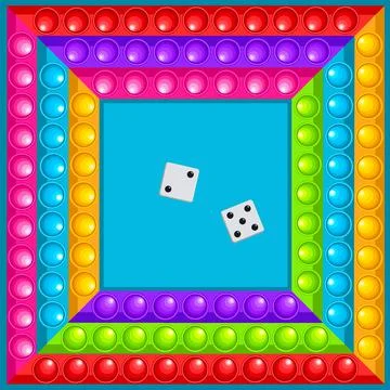 A game with dice with numbers. Simple dimple, pop it. Stock Illustration