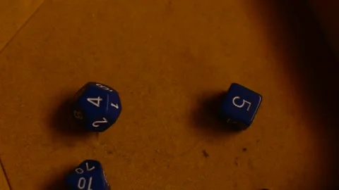 Game dice for role playing game. rpg dices on a table. Video stock 224308022