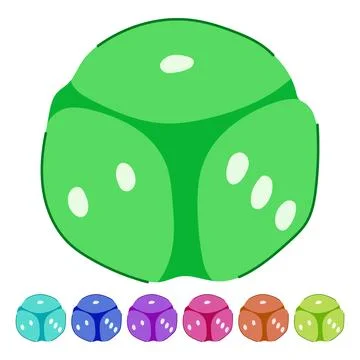 Game dice vector cartoon graphic Stock Illustration