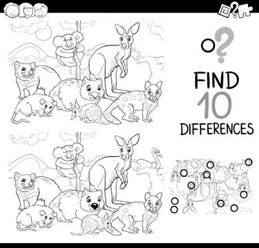 Game of differences with animals イラスト素材