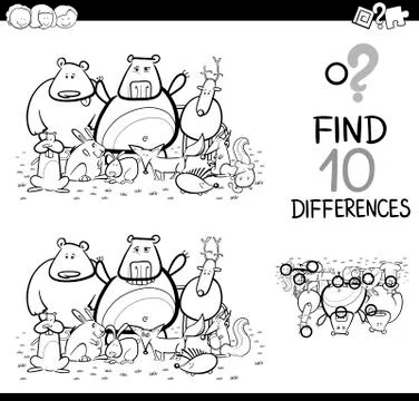 Game of differences with animals イラスト素材