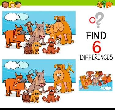 Game of differences with dogs Stock Illustration