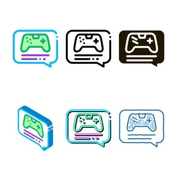 Game discussing looks icon vector outline 스톡 일러스트