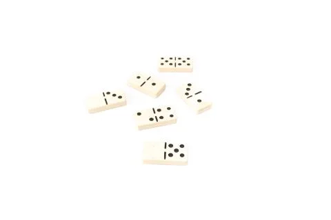 Game dominoes rectangular bottom plastic range of the white background Stock Photos