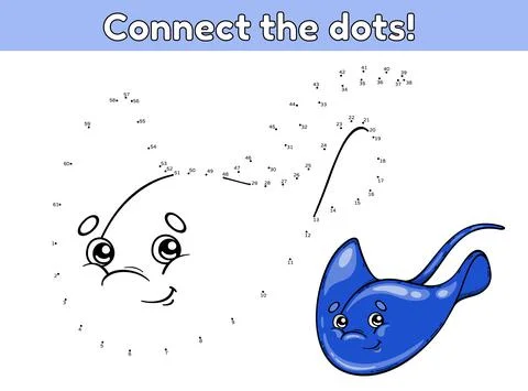 Game dot to dot stingray-2 Stock Illustration