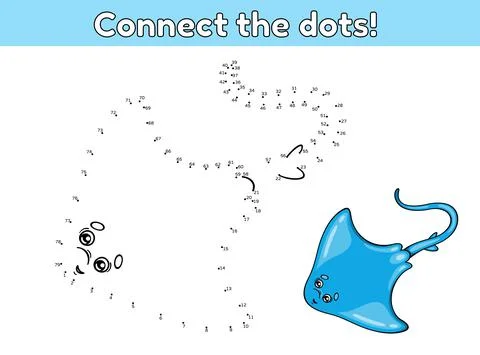 Game dot to dot stingray Stock Illustration