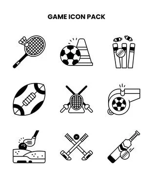 Game DuoTone Bundle Icons Pack Stock Illustration