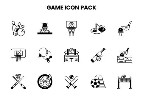 Game DuoTone Graphics Icons Pack Stock Illustration